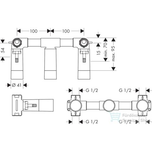 Hansgrohe Alaptest 3-lyukú, fali csaptelephez, falsík alatti szereléshez DN15 10303180