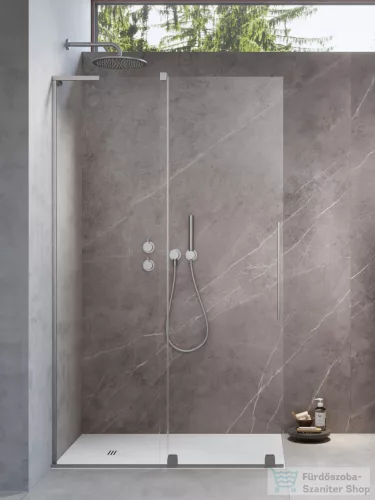 Radaway Furo SL Walk-in zuhanyfal 100B balos, szálcsiszolt króm 10306538-91-01L+10110494-01-01