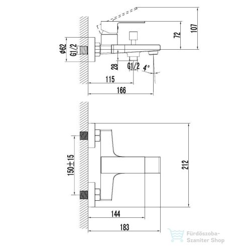 Kielle Arkas I kádtöltő csaptelep, zuhanyszett nélkül, matt fekete 10311104