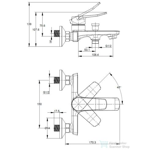 Kielle Nefia kádtöltő csaptelep, zuhanyszett nélkül, matt fekete 10327104