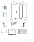 Radaway Idea 8 DWJ 100 jobbos zuhanyajtó, szálcsiszolt króm 10330520-91-01R+10350453-01-01