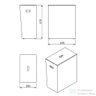 Sapho LUXURY szemetes, 49,5x61,8x29cm, fehér (103702)