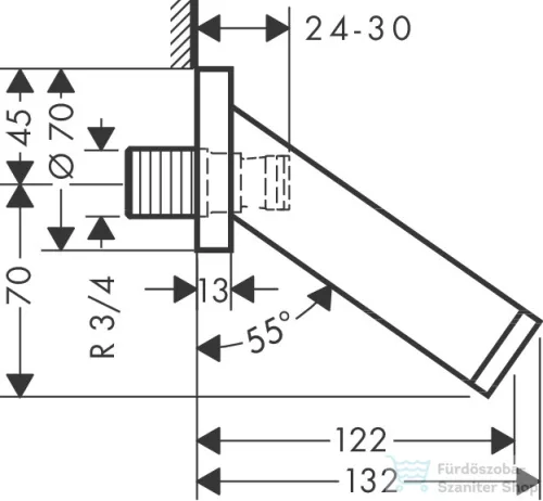 Hansgrohe Axor Starck kádtöltő DN20,szálcsiszolt fekete króm 10410340