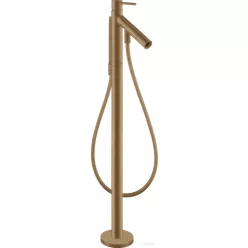   Hansgrohe AXOR STARCK szabadon álló kádtöltő csaptelep zuhanyszettel, alaptest nélkül, szálcsiszolt bronz 10456140