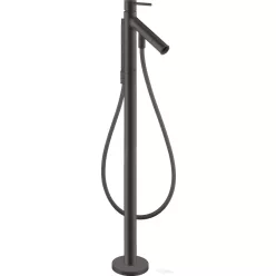   Hansgrohe AXOR STARCK szabadon álló kádtöltő csaptelep zuhanyszettel, alaptest nélkül, szálcsiszolt fekete króm 10456340