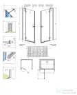 Radaway Essenza 8 DWJ 110B balos zuhanyajtó, szálcsiszolt fegyvermetál 10480712-01-01L+10460337-92-01L