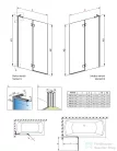Radaway Essenza SL PND II 110J jobbos kádparaván, szálcsiszolt fegyvermetál 10500110-92-01R