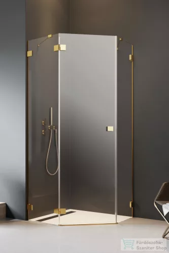 Radaway Essenza Pro 8 PTJ 90x90B szögletes zuhanykabin, balos, arany 10530000-09-01L+10530200-01-01