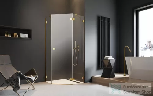 Radaway Essenza Pro 8 PTJ 80x80J szögletes zuhanykabin, jobbos, arany 10530000-09-01R+10530100-01-01