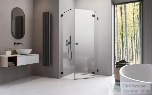 Radaway Essenza Pro 8 PTJ 80x80J szögletes zuhanykabin, jobbos, fekete 10530000-54-01R+10530100-01-01