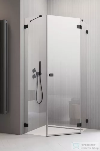 Radaway Essenza Pro 8 PTJ 100x100J szögletes zuhanykabin, jobbos, fekete 10530000-54-01R+10530300-01-01