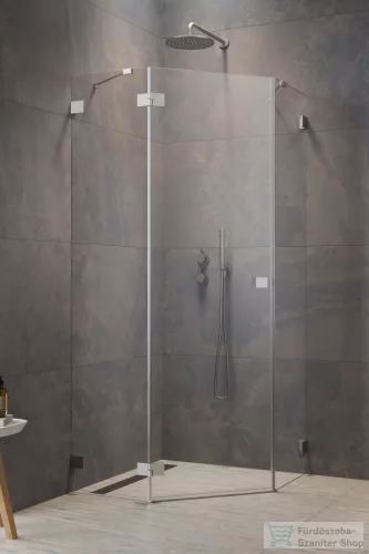 Radaway Essenza Pro 8 PTJ 90x90B szögletes zuhanykabin, balos, szálcsiszolt króm 10530000-91-01L+10530200-01-01