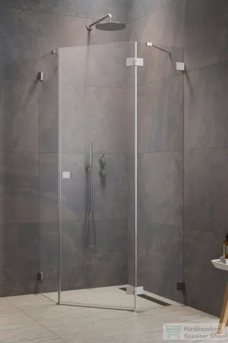 Radaway Essenza Pro 8 PTJ 100x100J szögletes zuhanykabin, jobbos, szálcsiszolt króm 10530000-91-01R+10530300-01-01