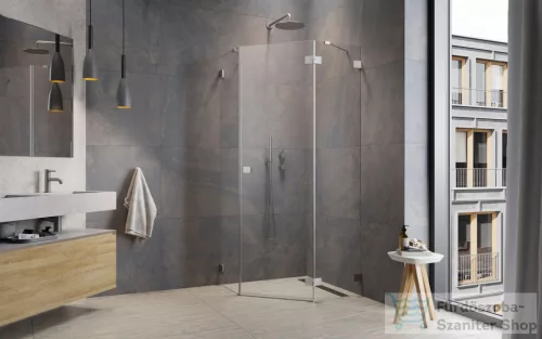 Radaway Essenza Pro 8 PTJ 100x100J szögletes zuhanykabin, jobbos, szálcsiszolt króm 10530000-91-01R+10530300-01-01