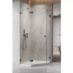   Radaway Essenza Pro 8 PTJ 80x80B szögletes zuhanykabin, balos, szálcsiszolt fegyvermetál 10530000-92-01L+10530100-01-01