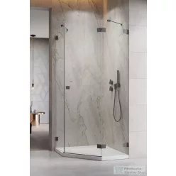   Radaway Essenza Pro 8 PTJ 100x100j szögletes zuhanykabin, jobbos, szálcsiszolt fegyvermetál 10530000-92-01R+10530300-01-01