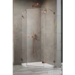   Radaway Essenza Pro 8 PTJ 80x80J szögletes zuhanykabin, jobbos, szálcsiszolt réz 10530000-93-01R+10530100-01-01