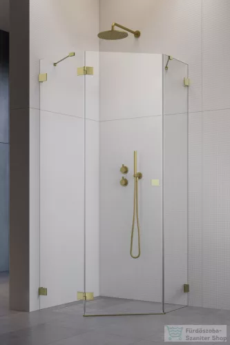 Radaway Essenza Pro 8 PTJ 80x80B szögletes zuhanykabin, balos, szálcsiszolt arany 10530000-99-01L+10530100-01-01