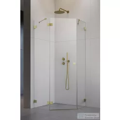   Radaway Essenza Pro 8 PTJ 90x90B szögletes zuhanykabin, balos, szálcsiszolt arany 10530000-99-01L+10530200-01-01