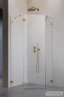 Radaway Essenza Pro 8 PTJ 100x100B szögletes zuhanykabin, balos, szálcsiszolt arany 10530000-99-01L+10530300-01-01