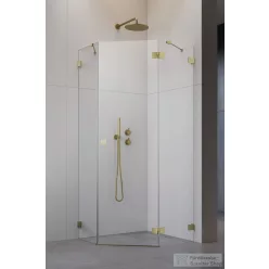   Radaway Essenza Pro 8 PTJ 80x80J szögletes zuhanykabin, jobbos, szálcsiszolt arany 10530000-99-01R+10530100-01-01