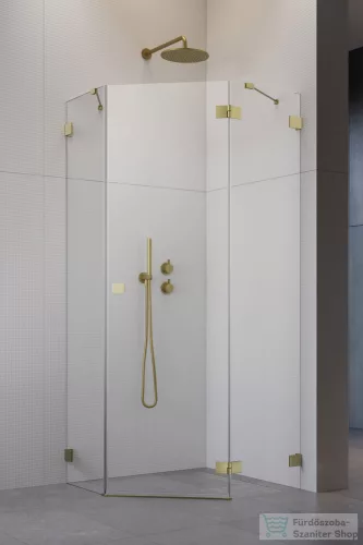 Radaway Essenza Pro 8 PTJ 90x90J szögletes zuhanykabin, jobbos, szálcsiszolt arany 10530000-99-01R+10530200-01-01
