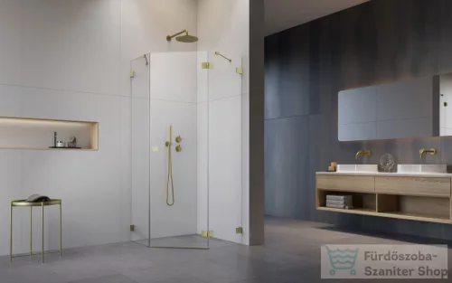 Radaway Essenza Pro 8 PTJ 90x90J szögletes zuhanykabin, jobbos, szálcsiszolt arany 10530000-99-01R+10530200-01-01