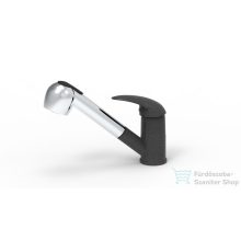   EVIDO Pinguin-S kihúzható zuhanyváltós gránit mosogató csaptelep, antracit/króm 105751