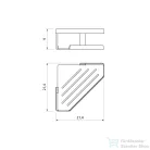 Sapho METAFORM MYLINE sarokpolc zuhanyzóba, 214x90x214mm, fényes rozsdamentes acél (105T12100)