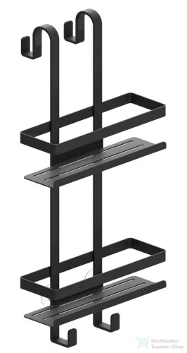Sapho METAFORM MYLINE akasztható polc zuhanyzóba, 240x490x220mm, matt fekete (105T14001)