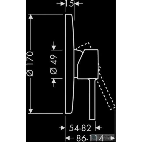 Hansgrohe Axor Starck falsík alatti kád/zuhany csaptelep alaptest nélkül, rozsdamentes acél hatású 10616800