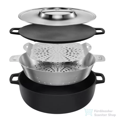 FISKARS Norden öntöttvas grill edény, fedővel (30 cm) 1066430