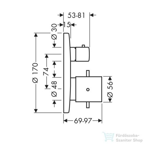 Hansgrohe Axor Starck Termosztátos csaptelep falsík alatti szereléshez elzáró- és váltószeleppel, króm 10720000