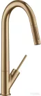 Hansgrohe Axor Starck 270 mosogató csaptelep kihúzható kifolyóval DN15, szálcsiszolt bronz 10821140