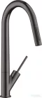 Hansgrohe Axor Starck 270 mosogató csaptelep kihúzható kifolyóval DN15, szálcsiszolt fekete króm 10821340