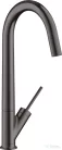 Hansgrohe AXOR STARCK egykaros mosogató csaptelep DN15, szálcsiszolt fekete króm 10822340