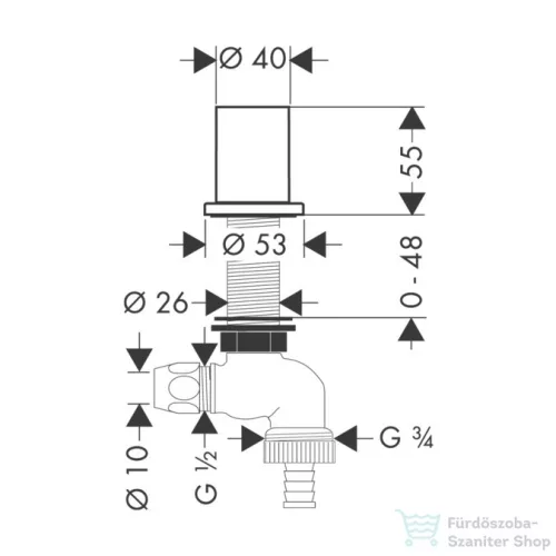 Hansgrohe Axor Konyhai elzárószelep DN15, króm 10823000
