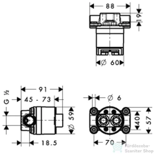 Hansgrohe Alaptest falsík alatti csaptelephez 10902180