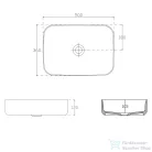 Sapho INFINITY RECTANGLE kerámiamosdó, 50x36cm, fehér (10NF65050)