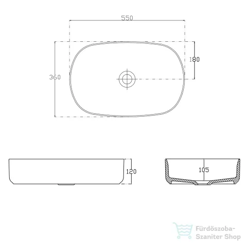 Sapho INFINITY OVAL kerámiamosdó, 55x36cm, matt elefántcsont (10NF65055-2K)