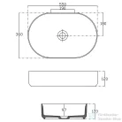 Sapho INFINITY OVAL kerámiamosdó, 50x36cm, fekete (10NF65055-2N)