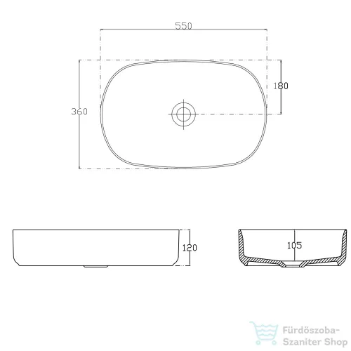 Sapho INFINITY OVAL kerámiamosdó, 50x36cm, lazac (10NF65055-2S)