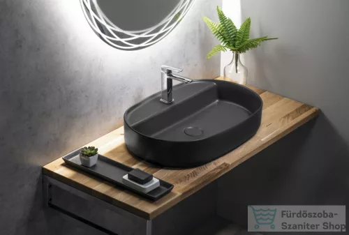 Sapho INFINITY OVAL kerámiamosdó, 60x40cm, antracit (10NF65060-2C)