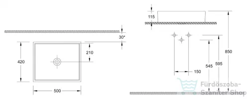 Sapho PURITY mosdó 50x42cm 10PL66050