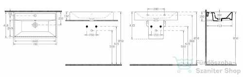 AQUALINE SISTEMA kerámiamosdó, pultra vagy falra szerelhető, 70x42cm 10SF50070