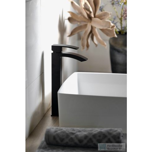 Sapho GINKO magasított mosdócsaptelep, leeresztő nélkül matt fekete 1101-04B