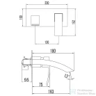 Sapho GINKO falba süllyesztet mosdócsaptelep, leeresztő nélkül,  matt fekete (1101-07B)