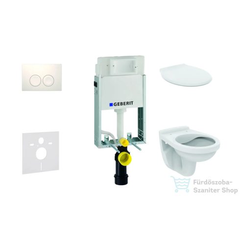 Geberit Kombifix falra szerelhető WC szett, Ideal Standard Alpha WC ülőkével, Delta 21 alpesi fehér nyomólappal 110100001NR1