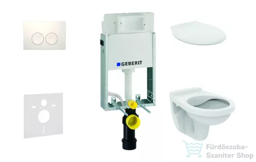 Geberit Kombifix falra szerelhető WC szett, Ideal Standard Alpha WC ülőkével, Delta 21 alpesi fehér nyomólappal 110100001NR1