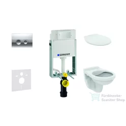   Geberit Kombifix falra szerelhető WC szett, Ideal Standard Alpha WC ülőkével, Delta 21 fényes króm nyomólappal 110100001NR2